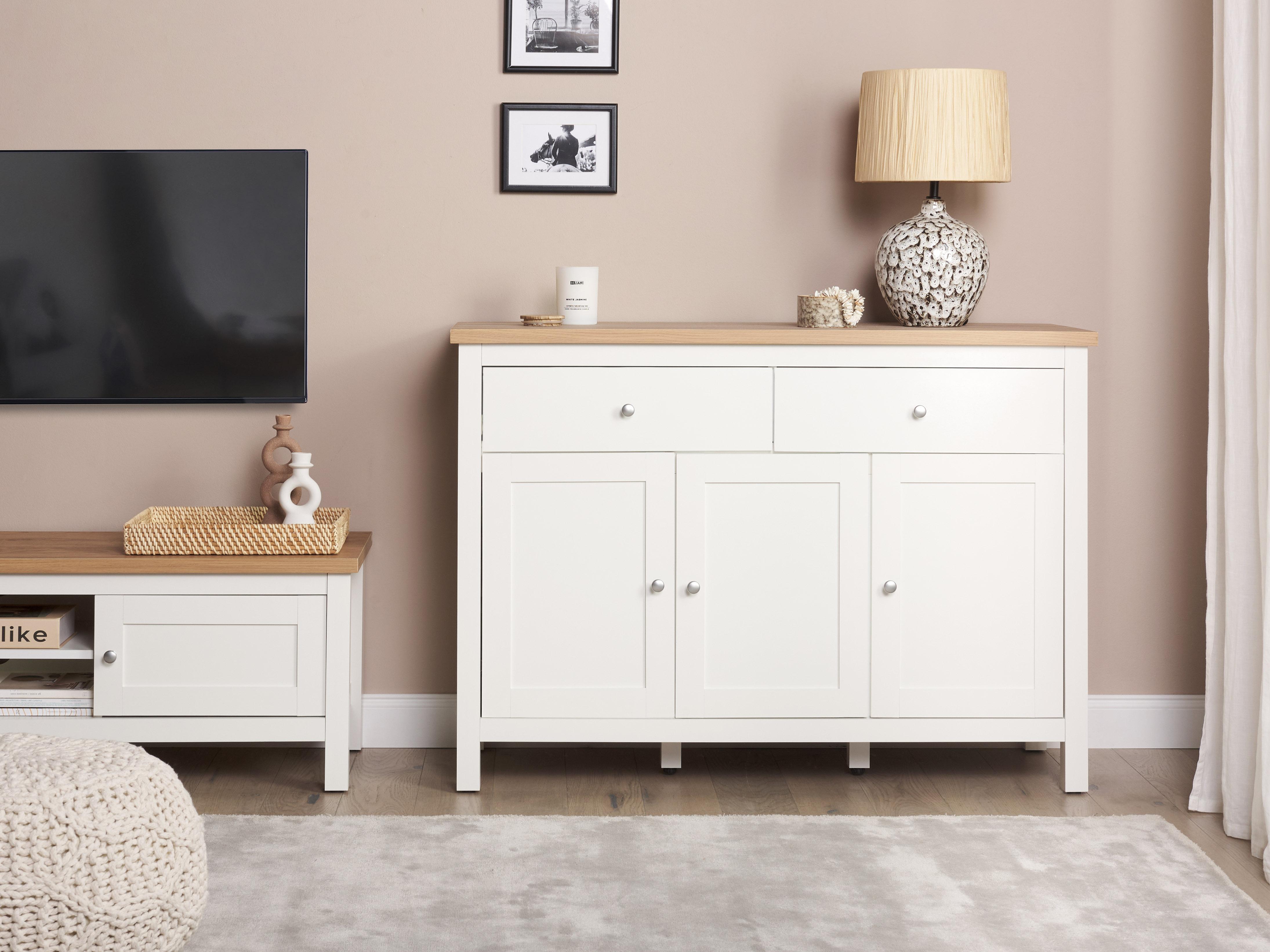 Dressoir met 3 deuren ATOCA Gebroken wit