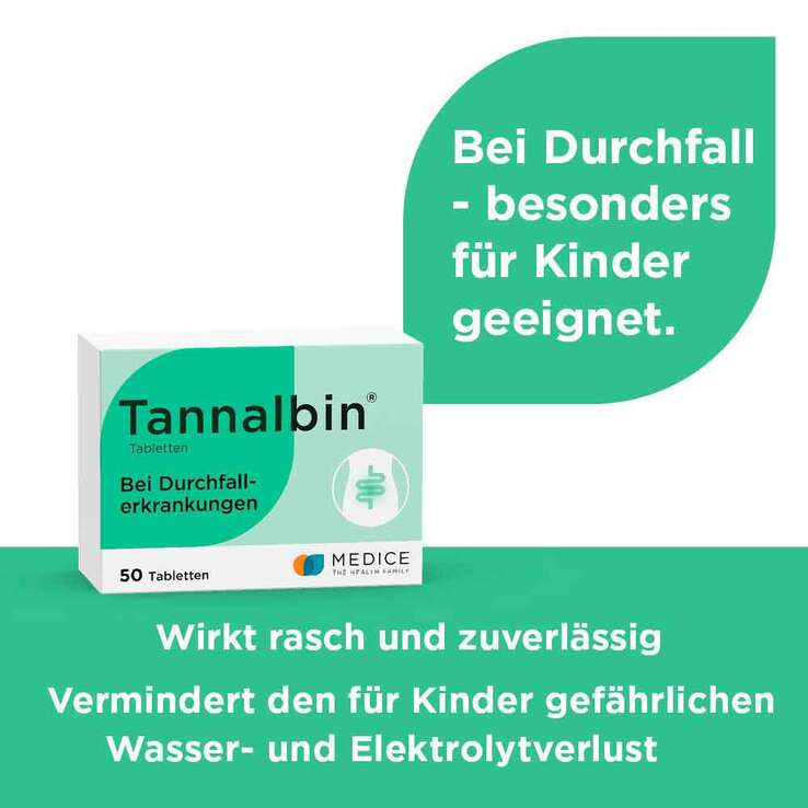 Tannalbin® Tabletten bei Durchfallerkrankungen, 50 St