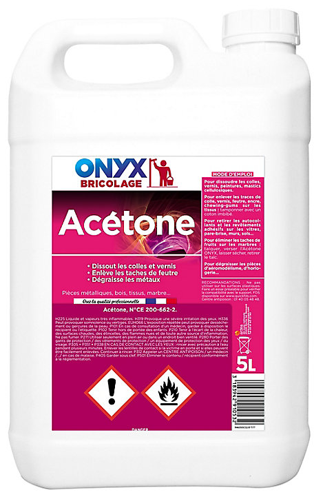 Dissolvant Acétone Onyx en bidon de 5 litres