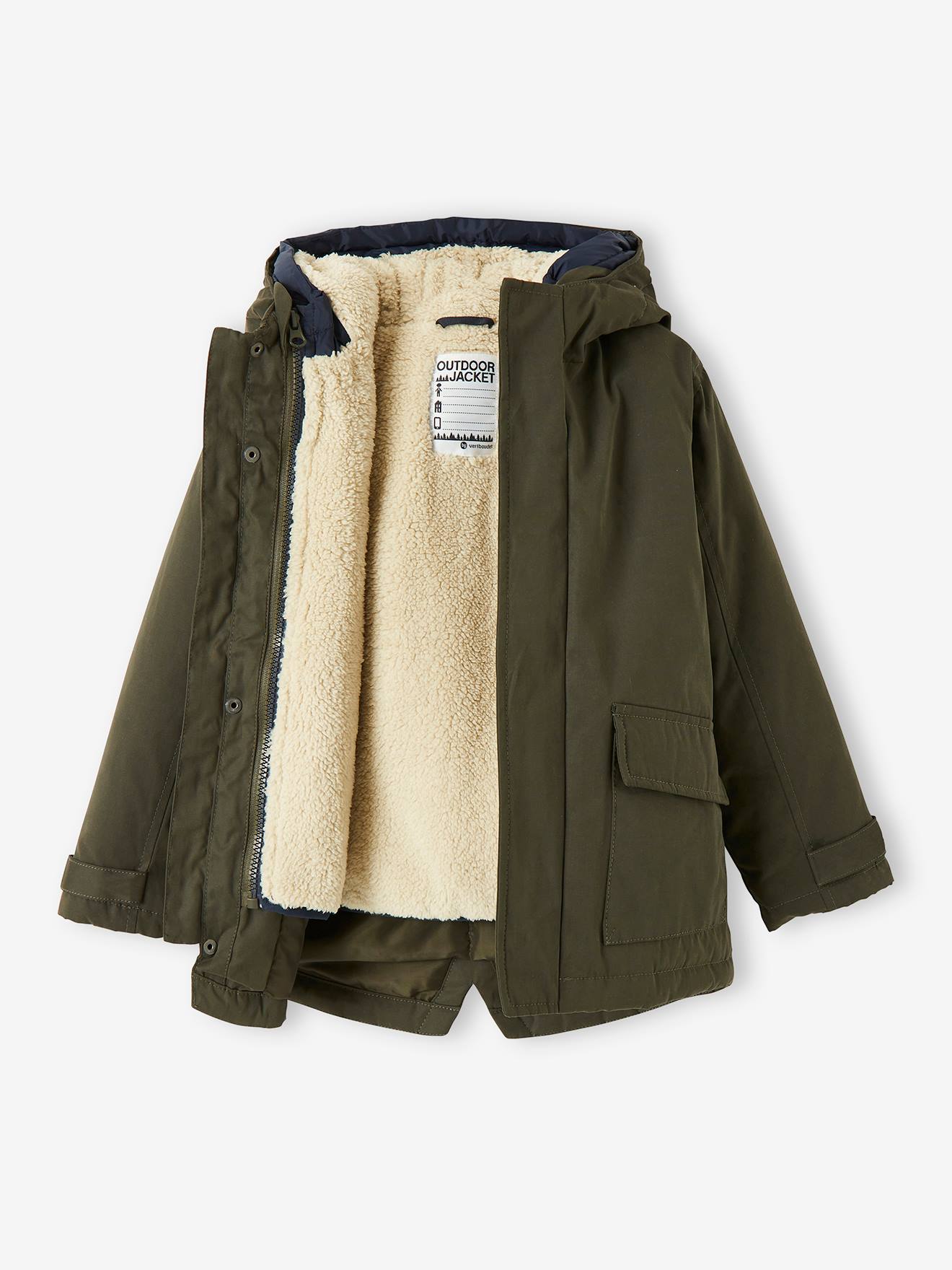 Parka 3 em 1 com jaqueta removível, infantil, azul escuro