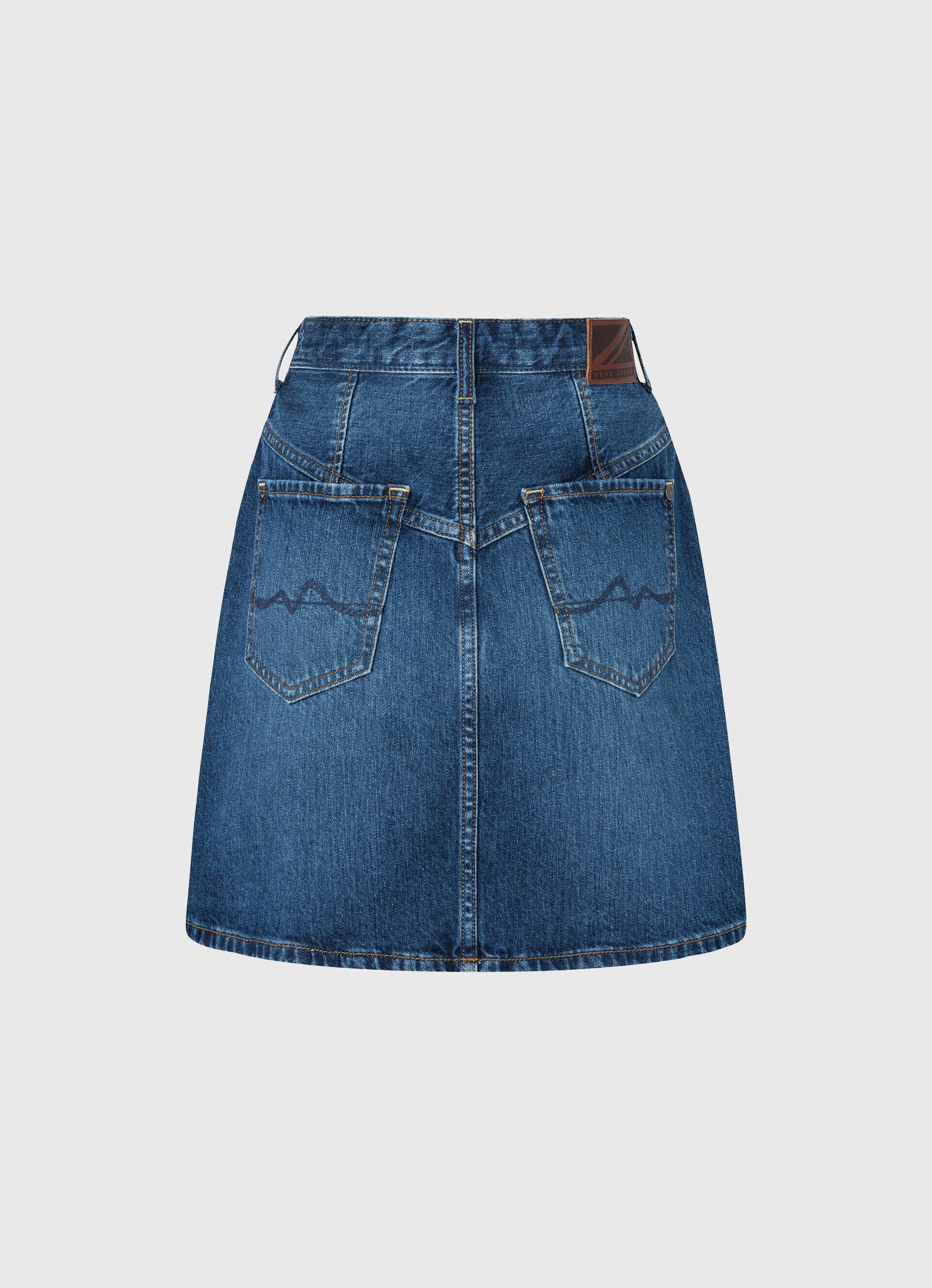 SAIA CURTA DE ALGODÃO JEANS - jeans