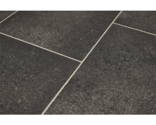 Charlotte PVC vloer, tegellook, antraciet, 200 cm breed (per meter verkocht)