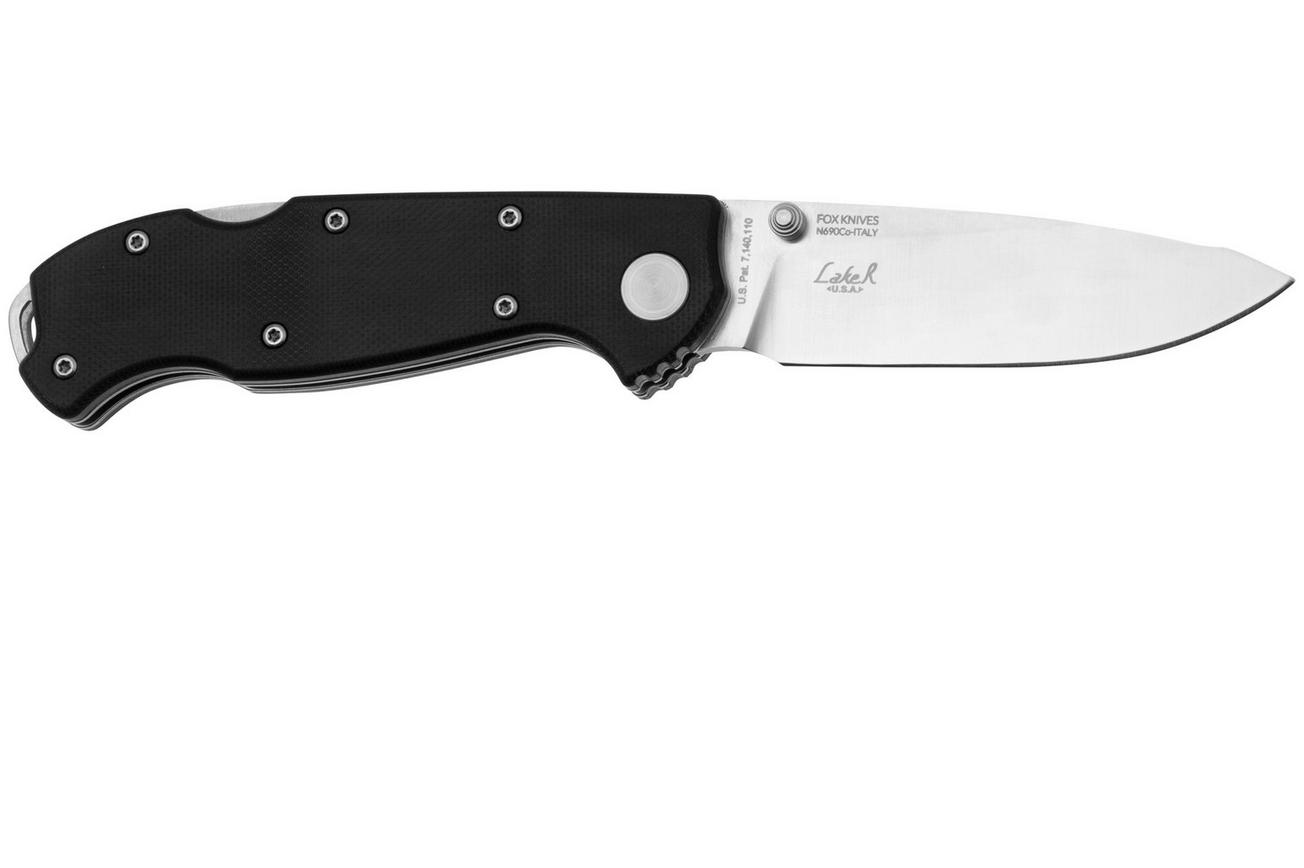 Fox Knives FX-RL01-G10 Satin N690Co, Black G10 zakmes, Ron Lake design