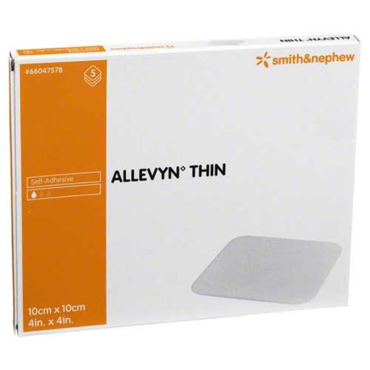 Allevyn Thin 10x10 cm dünne Wundauflage, 5 St