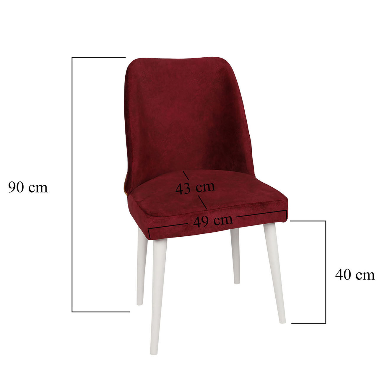 Homitis 4 Chaises Nova rouge/blanc - 50x90x49 cm