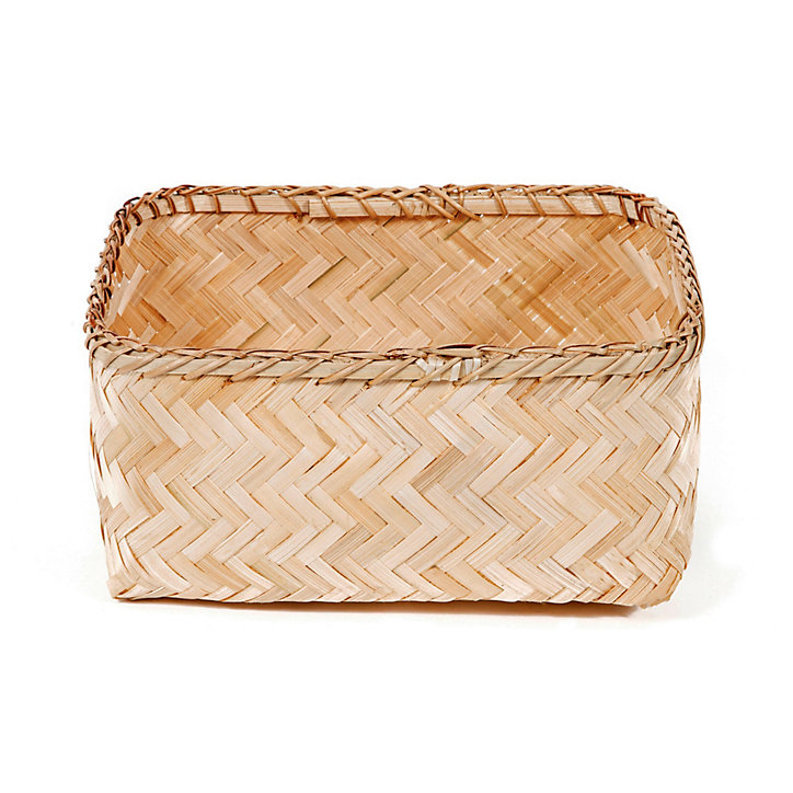 Panier de rangement taille L Hallong Compactor L. 23 cm bambou