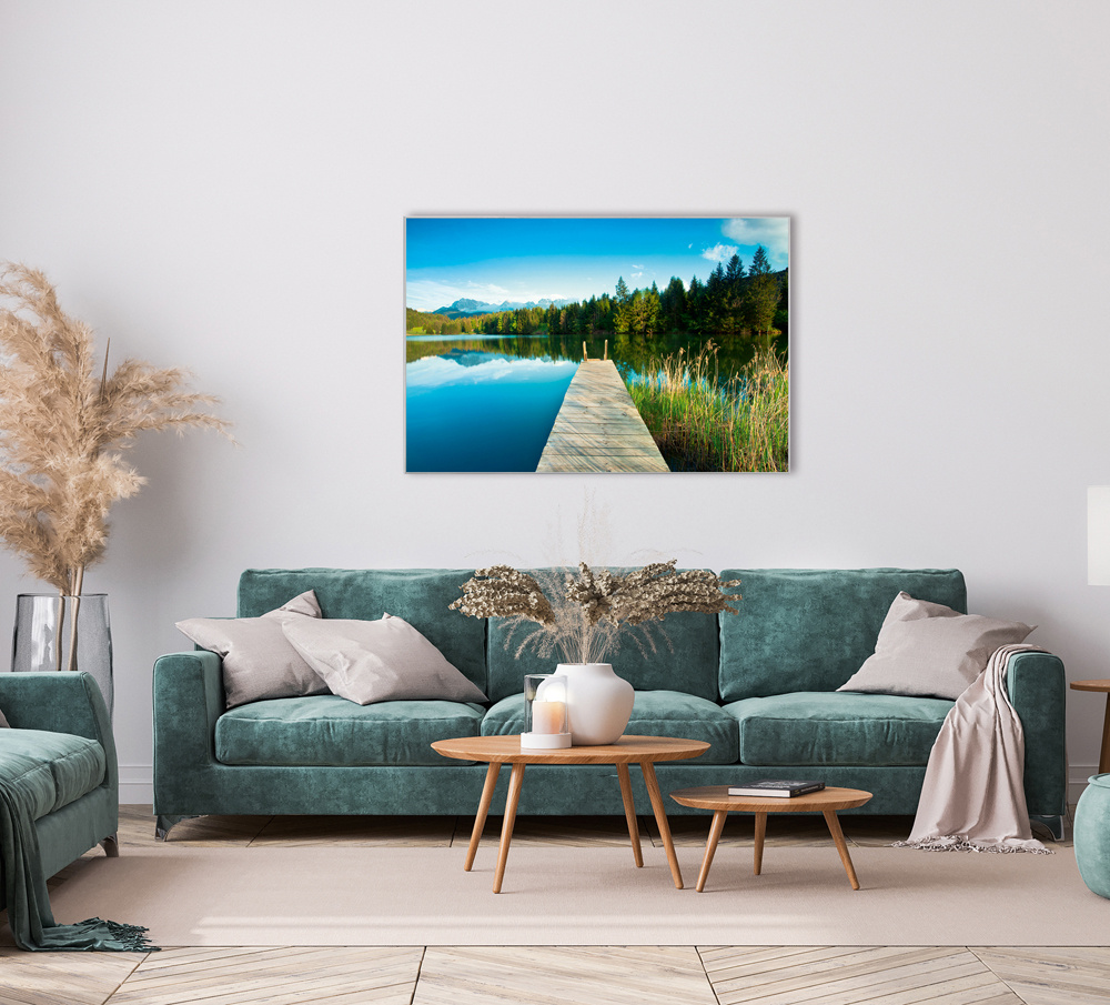 Akustikbild STEG IM BERGSEE 80x120cm, 7kg