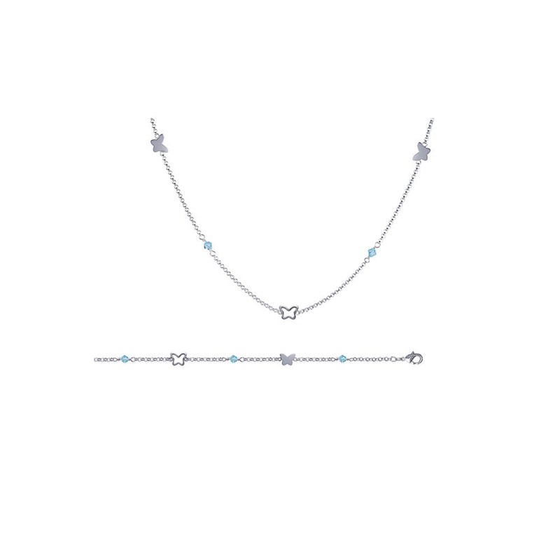 Collier Femme - Argent 925 - Cristal - Longueur : 45 cm