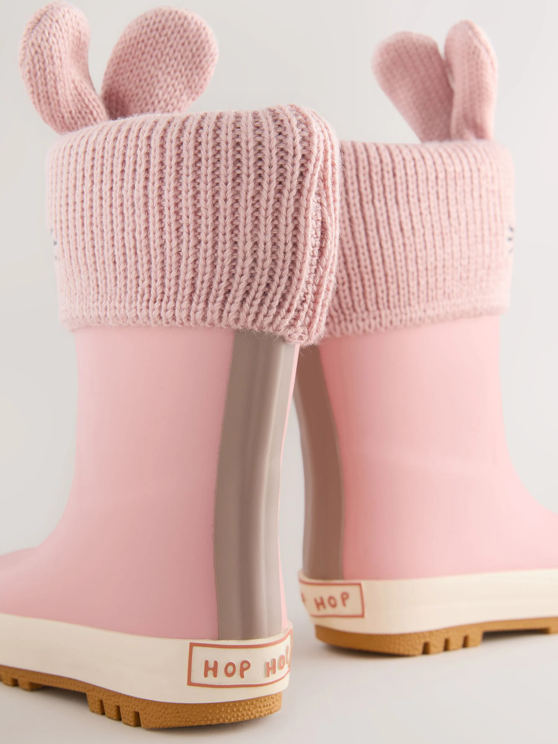 Roze met konijnen - Lined Cuff Wellies