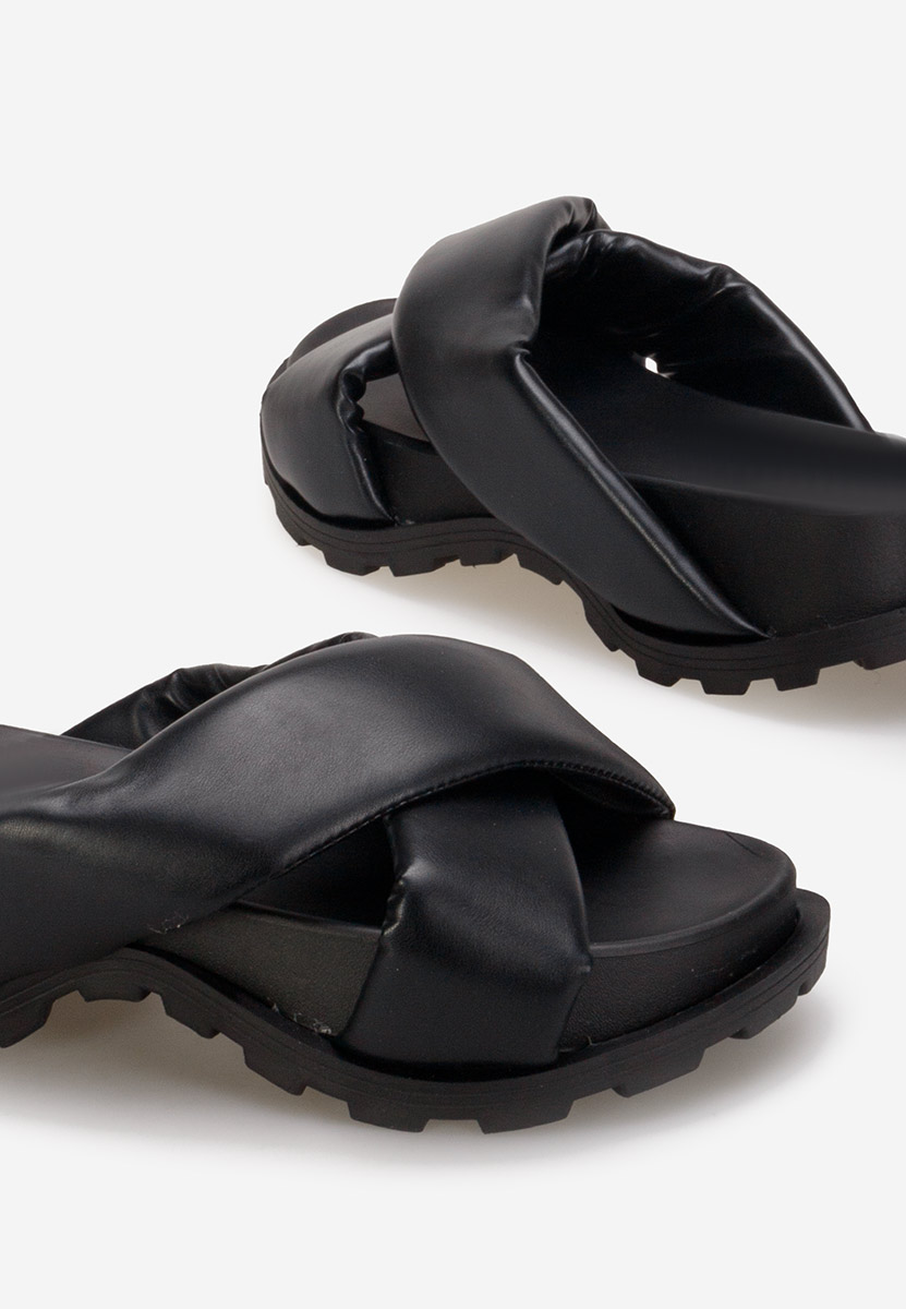 Mules à plateforme noirs Ariola