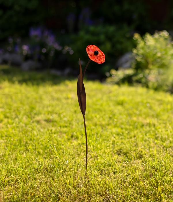 Ferrum Metall/Glas-Mohnblume, ca. H70 cm