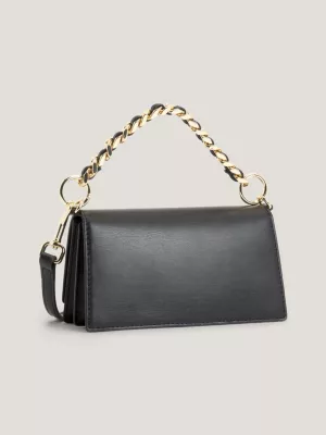 Bolsa transversal com corrente trançada