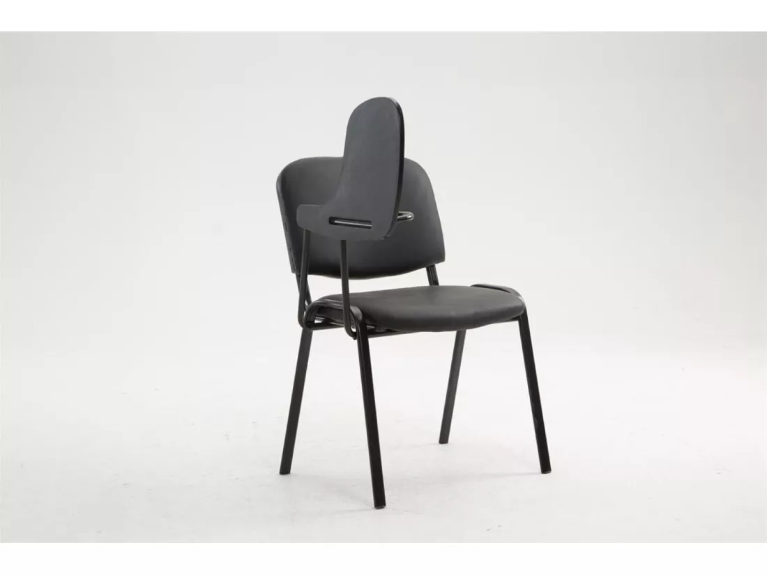 Chaise de salle à manger - Similicuir & Métal noir mat - Noir - Ken mit Klapptisch