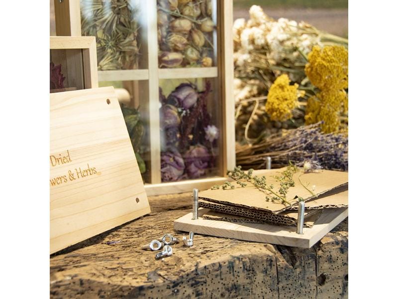 Esschert Design Blumen-und Kräuterpresse mit Schrauben Traditionelle Presse für Kräuter und Blumen