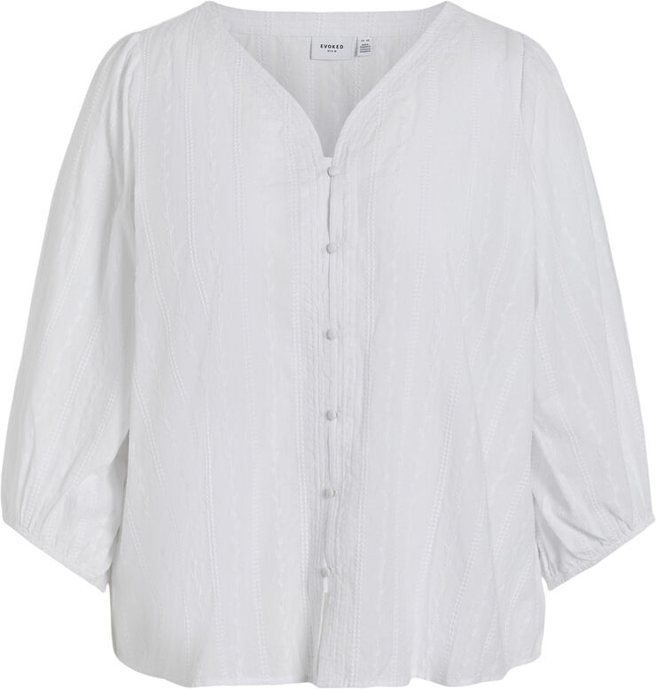 Vila VIMILLAN V-NECK 3/4 SHIRT/CUR Bright white