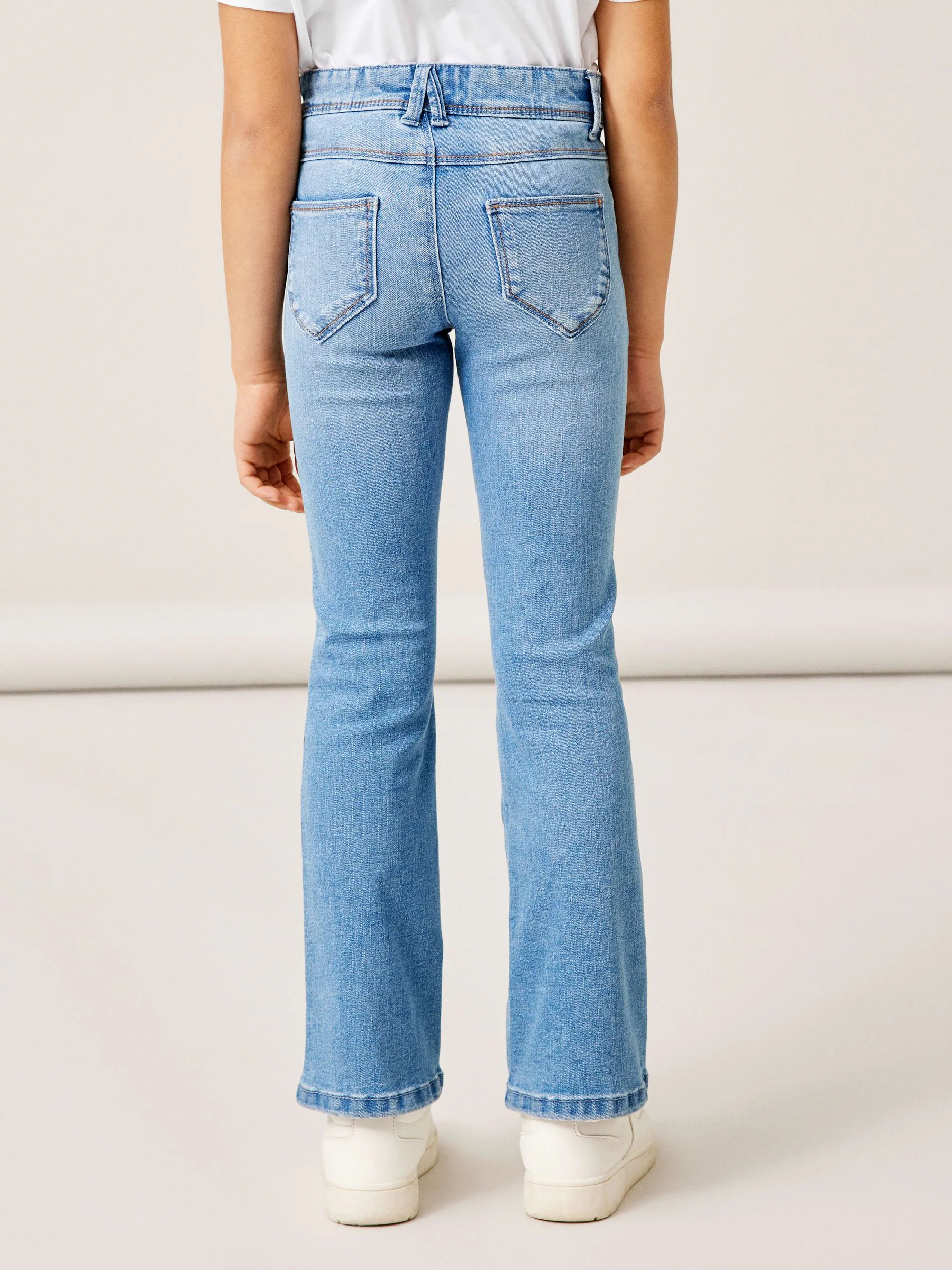 Blauw - Name It flare jeans met verstelbare taille voor meisjes