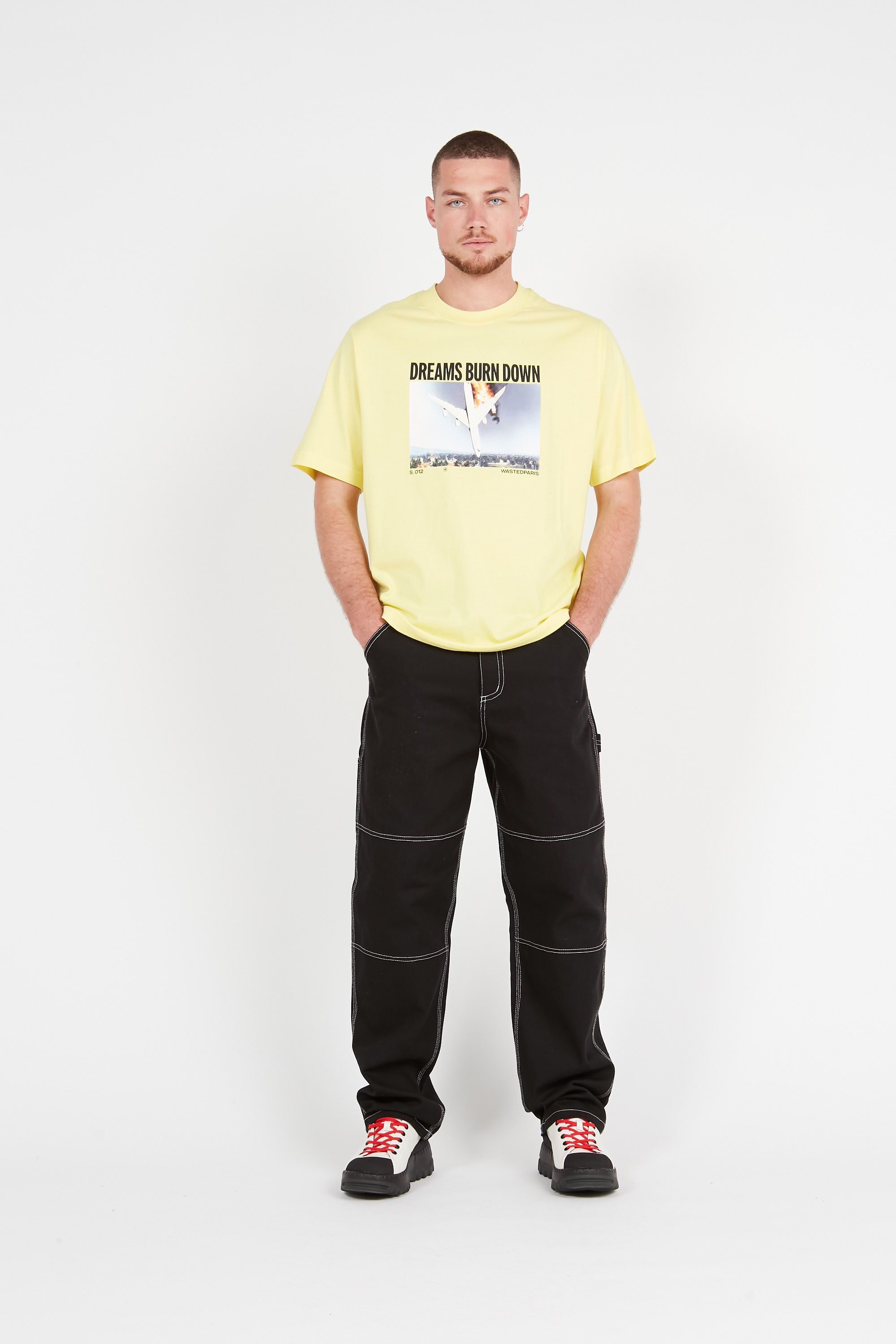 WASTED T-shirt  DREAMS BURN DOWN Jaune