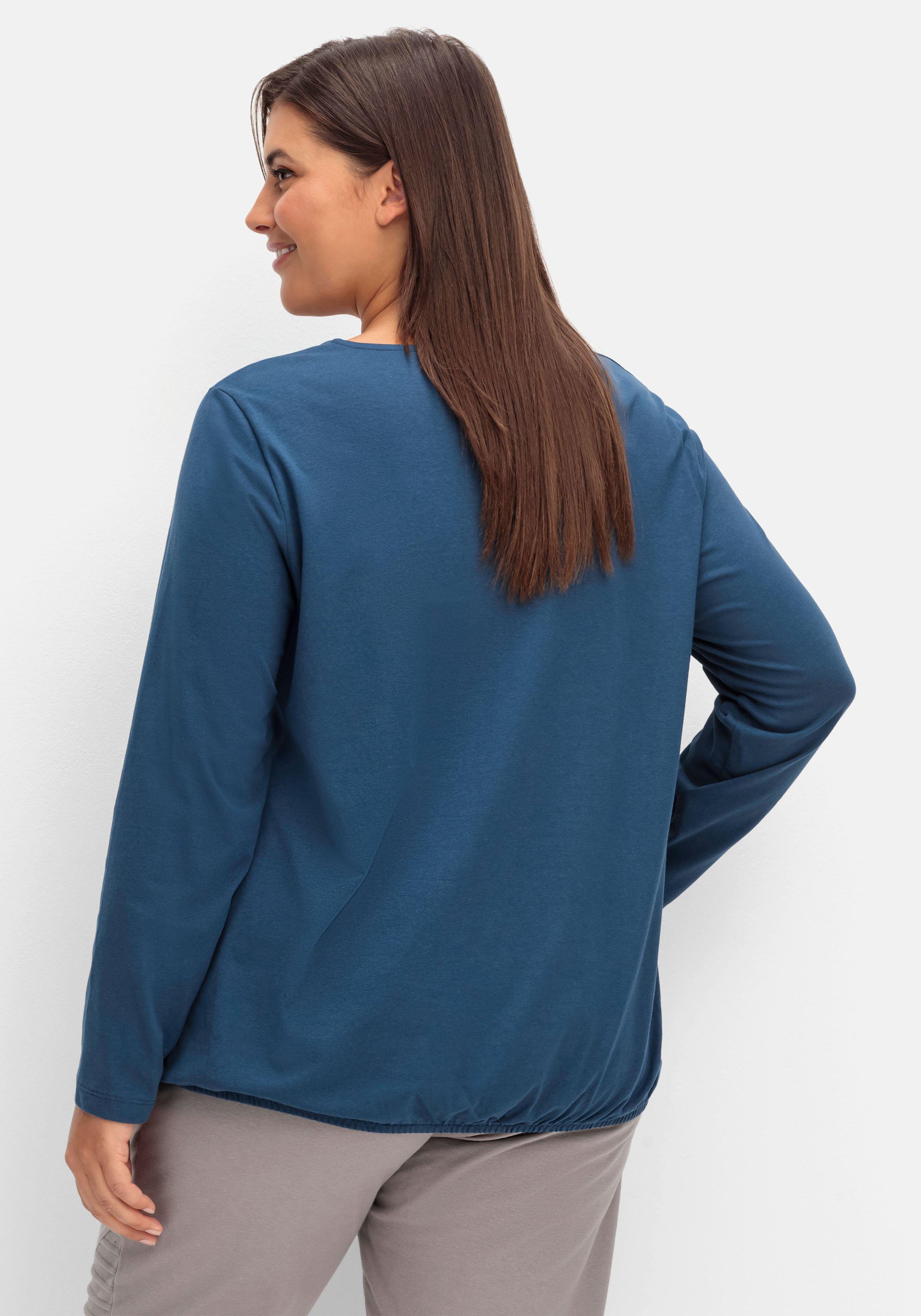 Langarmshirt mit Gummizug am Saum