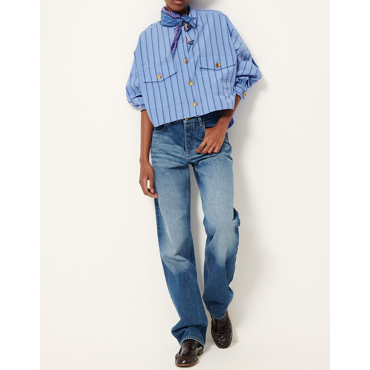 SESSUN<br>Camisa de manga comprida com listras largas, BALANCA