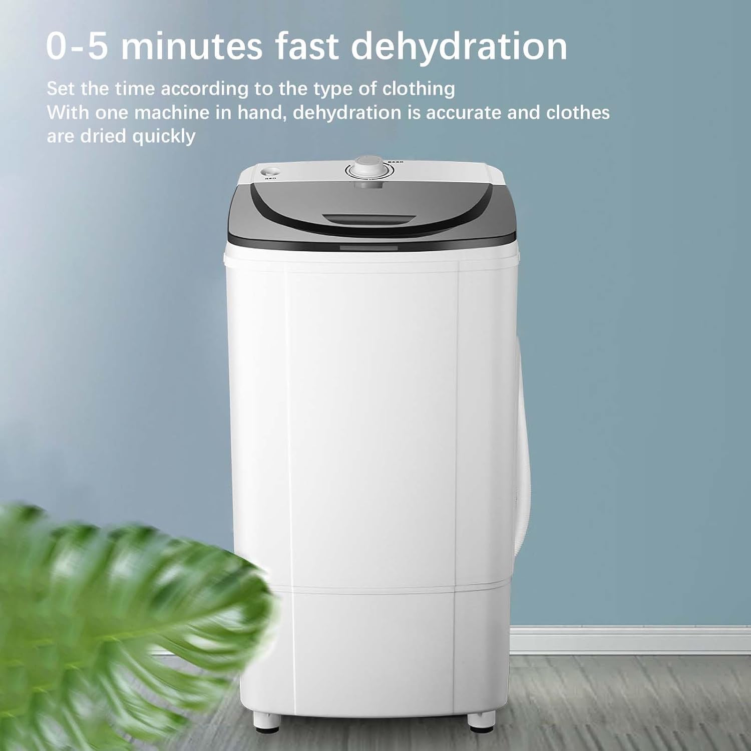10-kg-Schleuder trockner, Energie- und energiesparende Schleuder, Qualitätsmotor + Blaulicht sterilisation + Edelstahl-Innenzylinder, Timer-Funktion, für Personen mit begrenzt(Color:Kunststofftrommel)