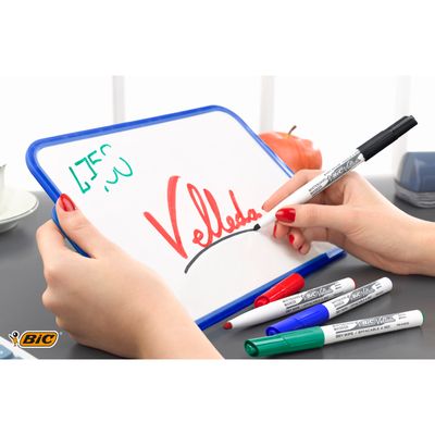 BIC VELLEDA 1741 - Pack de 8 marqueurs effaçables - pointe ogive - couleurs assorties