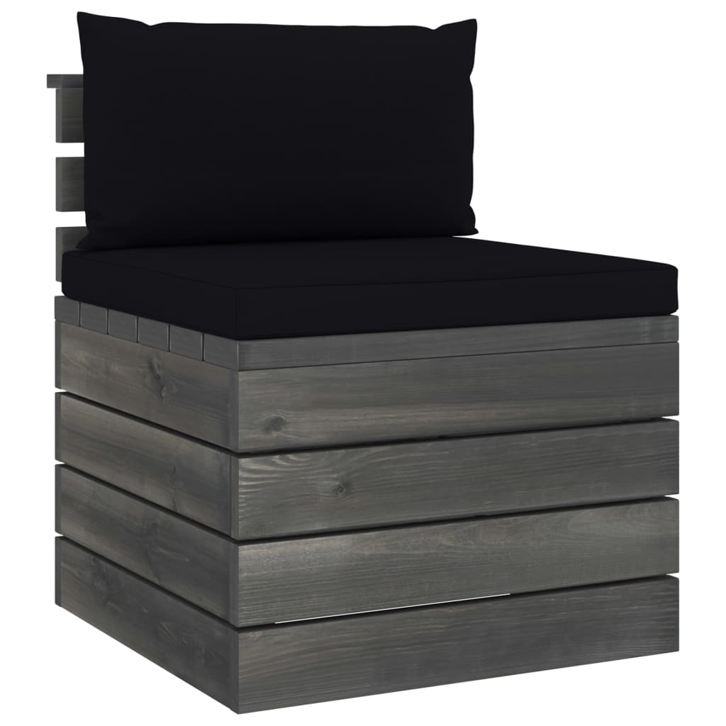 Salon de jardin palette meuble d'extérieur ensemble de mobilier 6 pièces avec coussins bois de pin massif