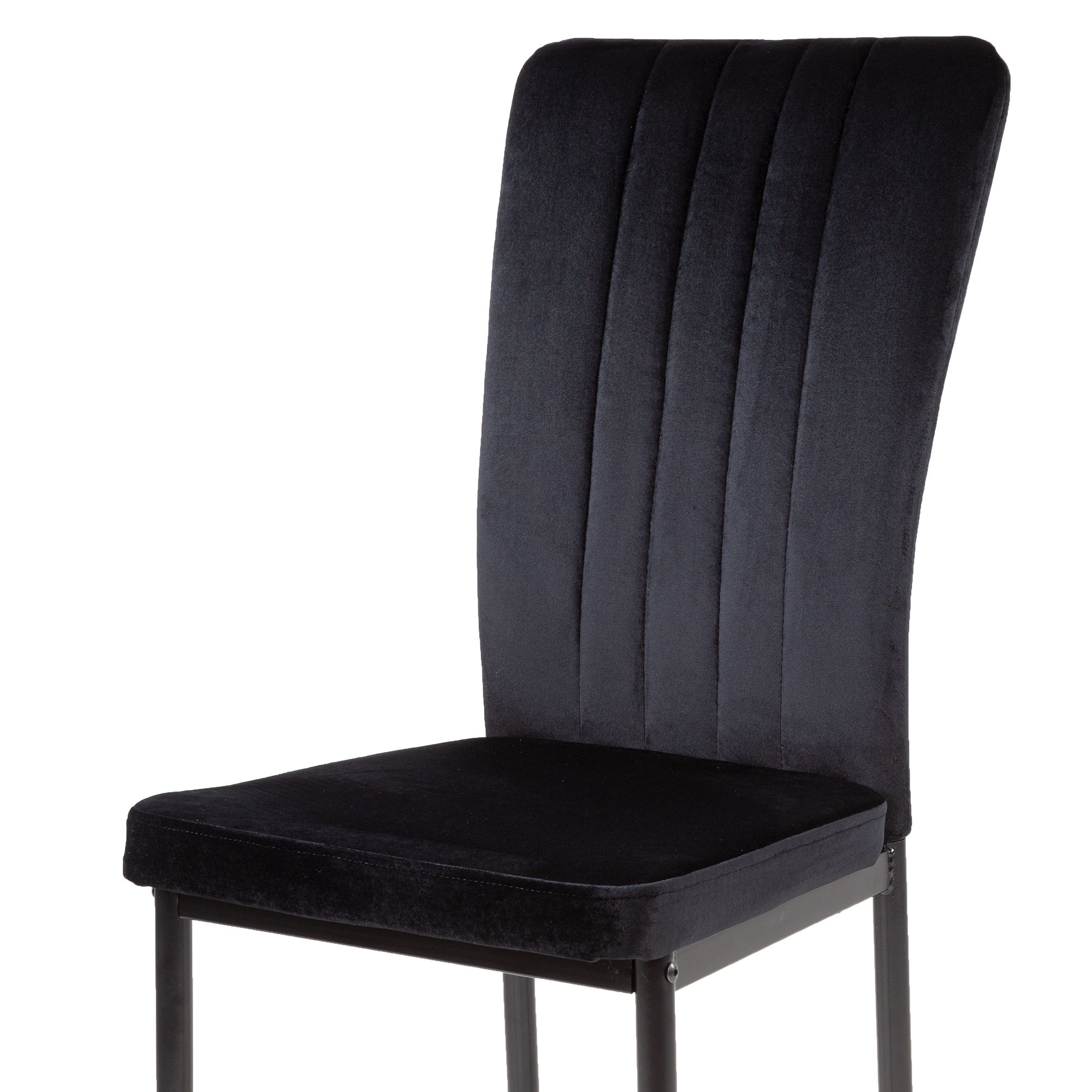 Albatros Esszimmerstühle mit Samt-Bezug 4er Set MODENA, Schwarz - Stilvolles Vintage Design, Eleganter Polsterstuhl am Esstisch - Küchenstuhl oder Stuhl Esszimmer mit hoher Belastbarkeit