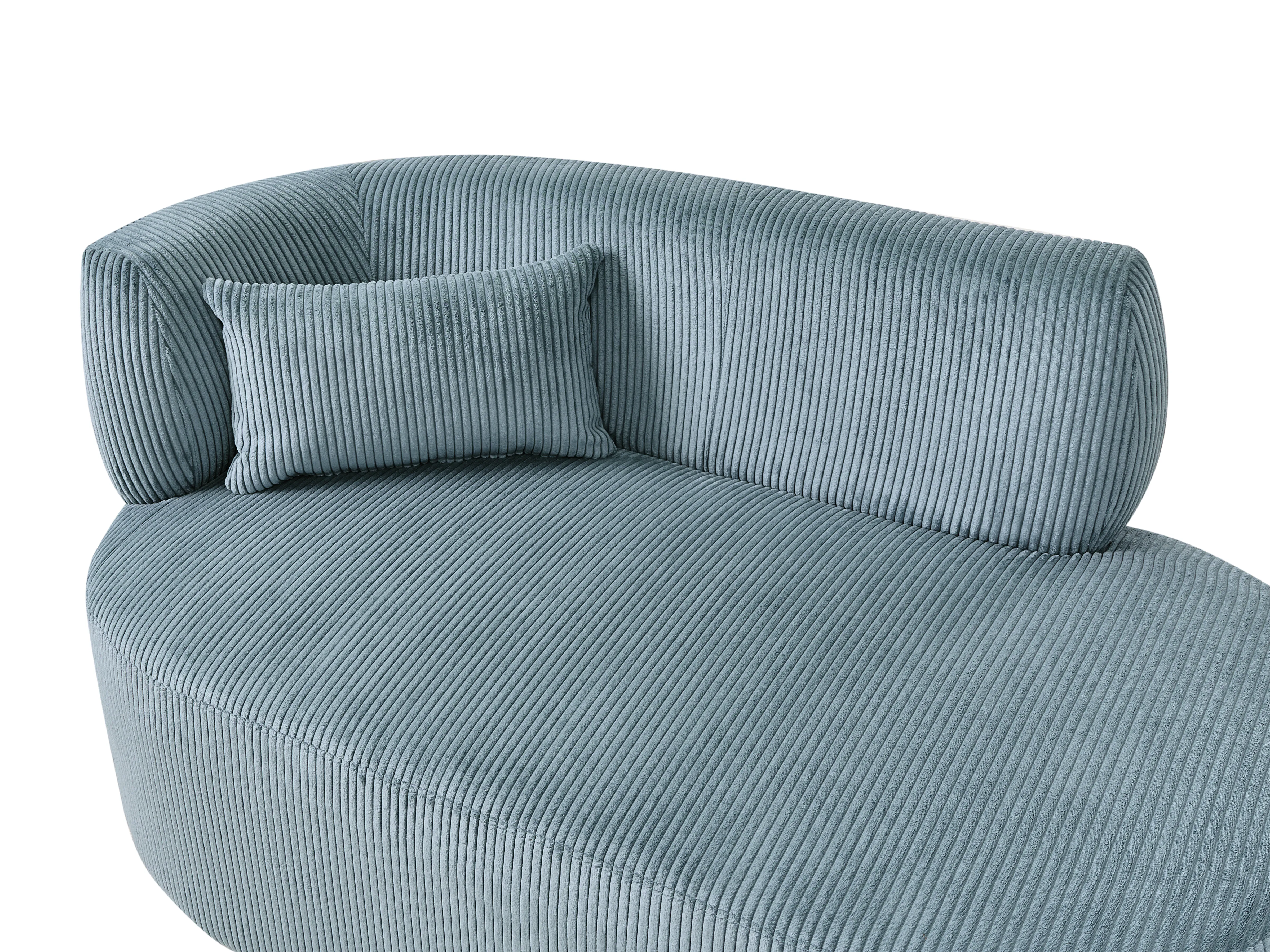 Linkszijdige chaise longue VANVEY Corduroy Blauw