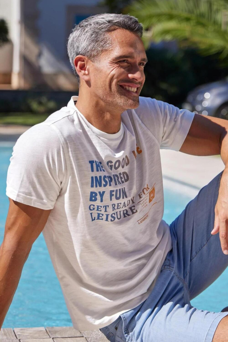Lerros witte heren t-shirt