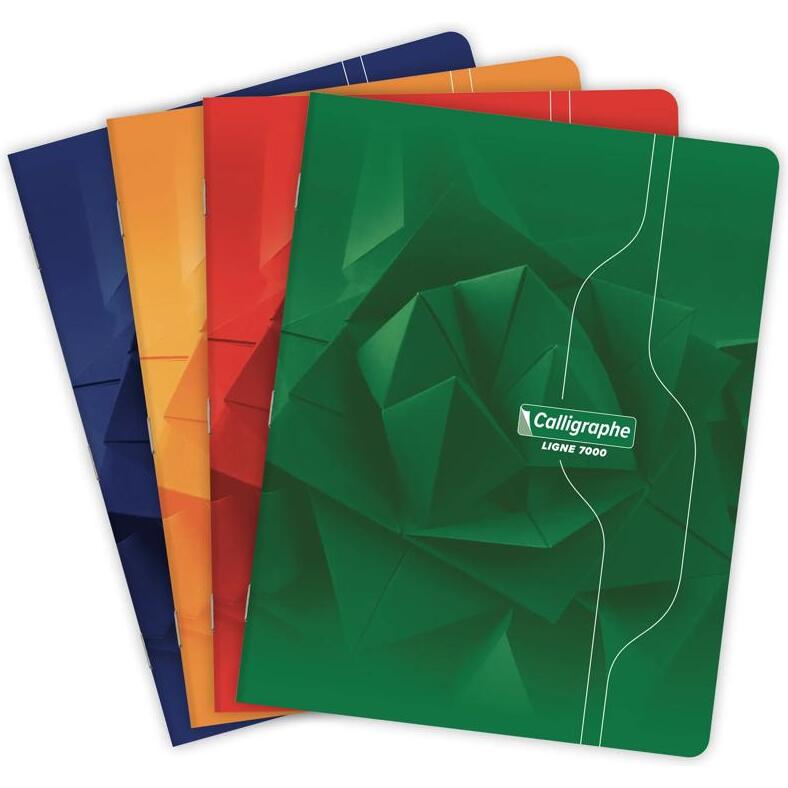 Cahier piqué 7000 17x22 cm 192 pages grands carreaux 70 g - Assortis