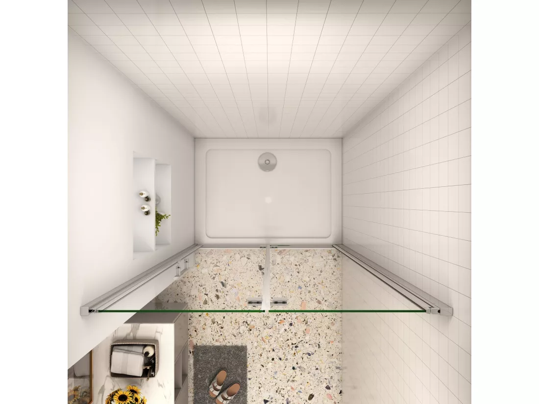 AICA porte de douche 76x185cm 6mm verre clair trempé sécurit