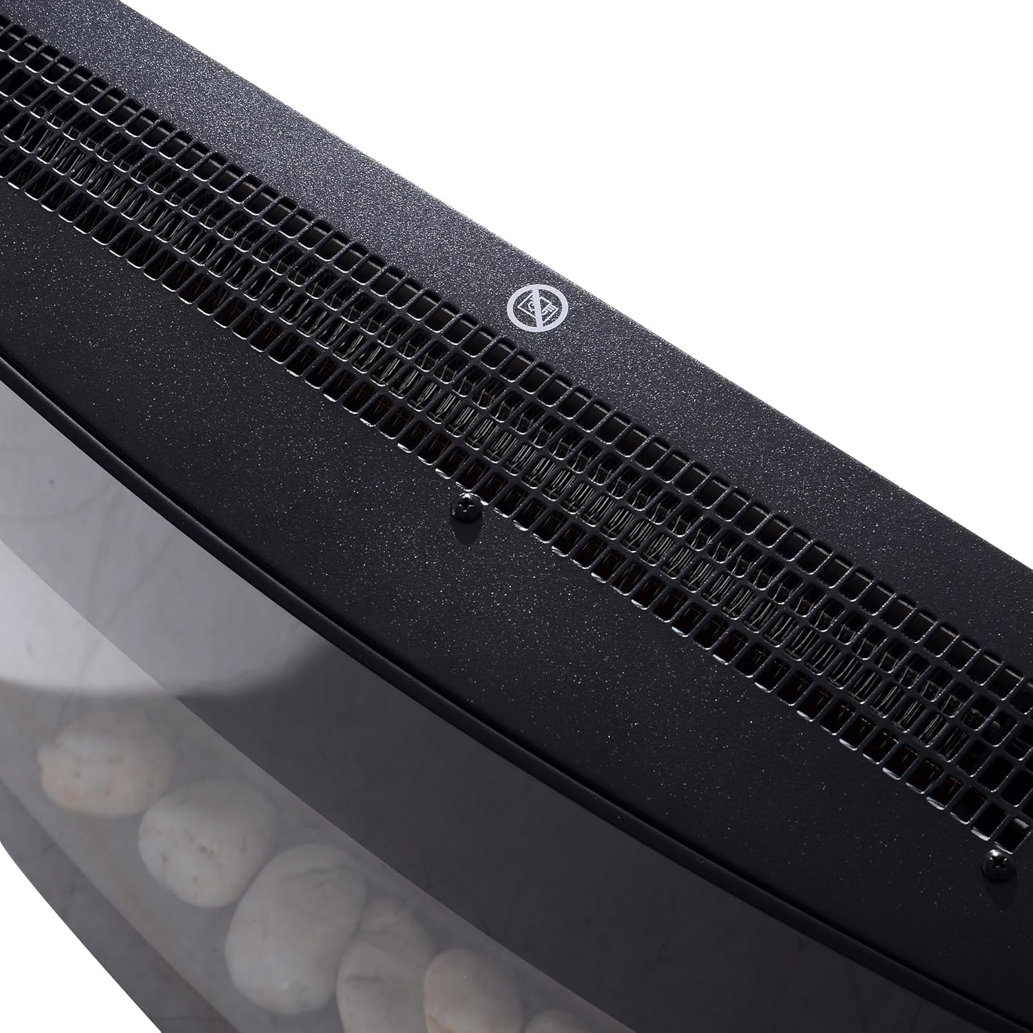HOMCOM Elektrokamin Kamin Kaminofen Elektrischer 2 Leistungsstufen einstellbar 900/1800 W LED 65 x 11,4 x 52 cm Edelstahl Schwarz