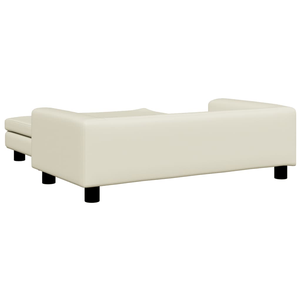Cama para cães vidaXL com extensão, couro sintético creme, 100x50x30 cm