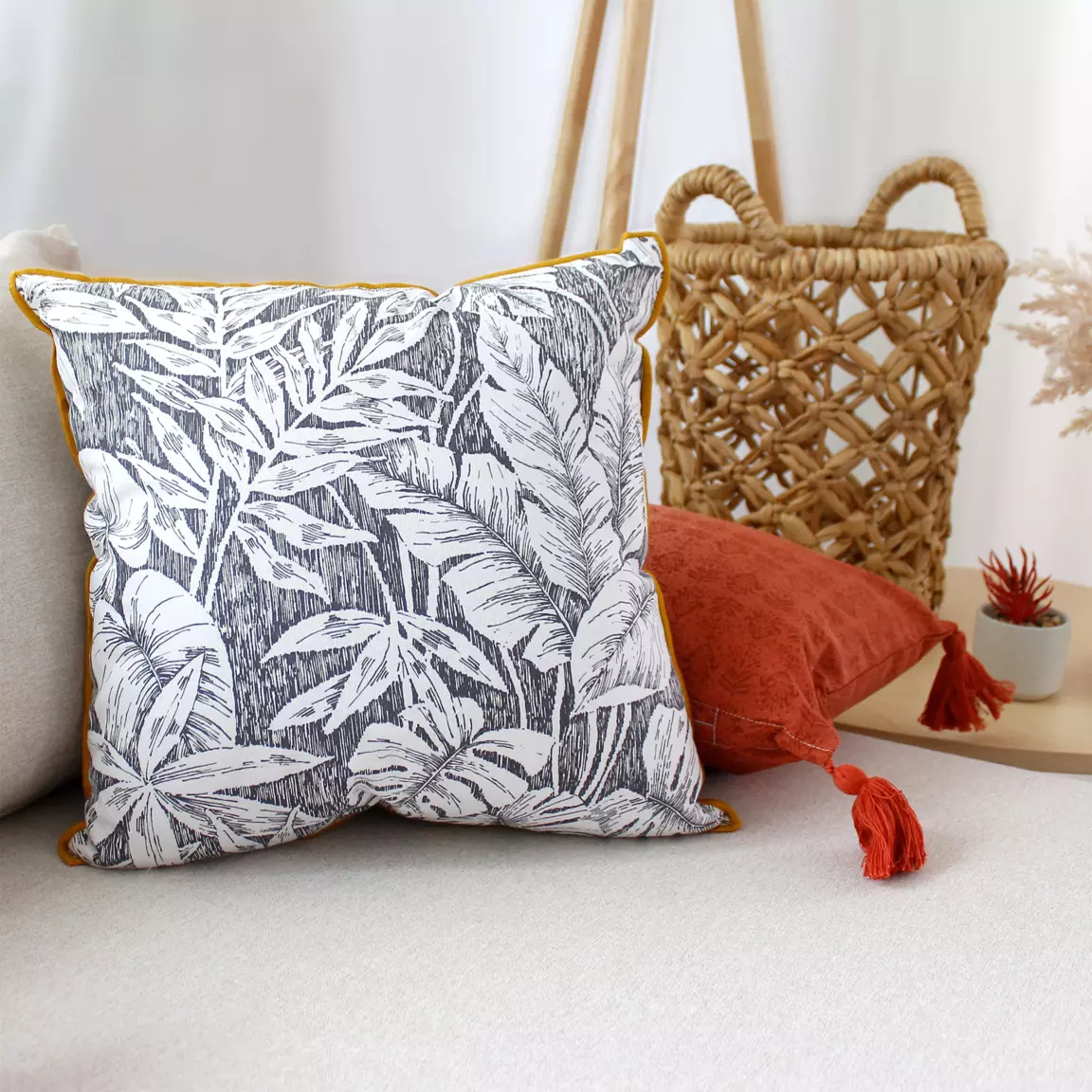 Coussin carré coton (40 x 40 cm) Bundi Gris