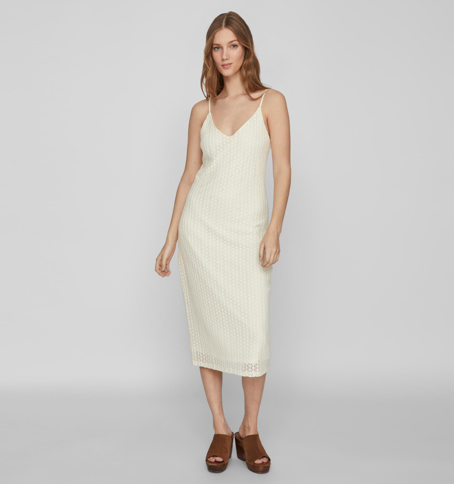 Midi jurk beige