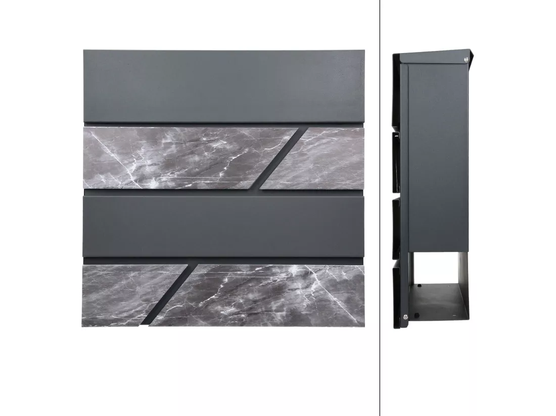 Boîte aux lettres murale anthracite noir avec 2 clés 11x37x26,5 cm ML-DESIGN