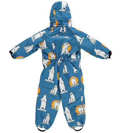 Småfolk Schneeanzug - Solid Blue m. Eisbären