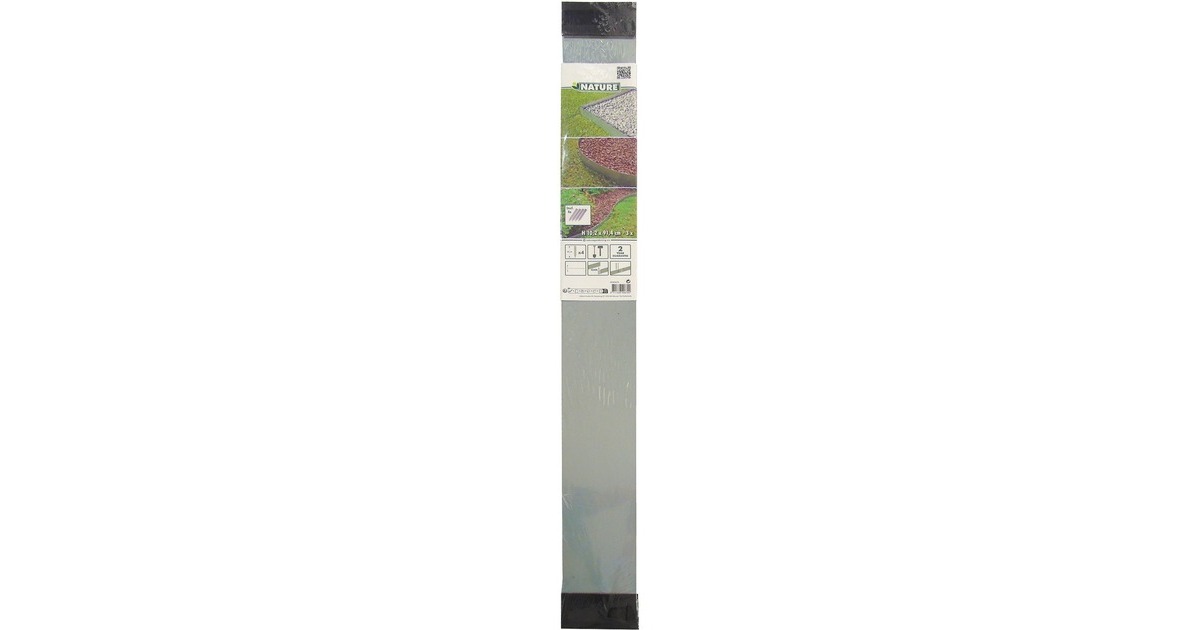 NatureBorderrand van verzinkt staal begrenzing  (Grijs, 3x H 10,2 x 91,4 cm, Incl. 4x grondpennen)