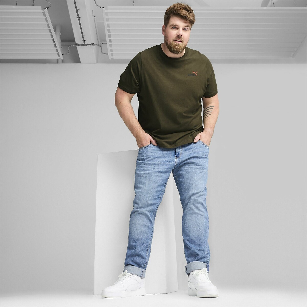 PUMA<br>Camiseta de manga curta, Essentiel, logo pequeno