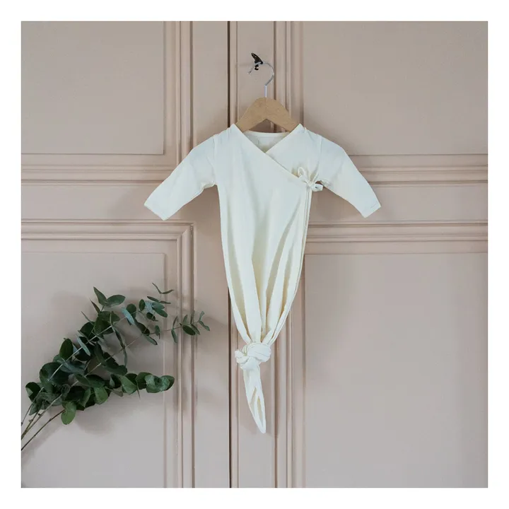 Bonjour Little Kimono Noué Coton Bio | Blanc