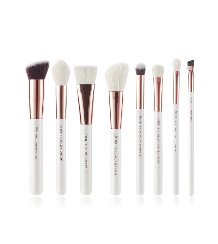 Jessup Beauty - Conjunto de pincéis de 8 peças - T219: White/Rose Gold
