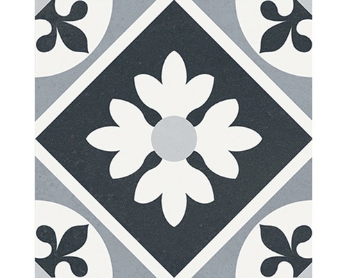 Porseleinen wand- en vloertegel Heritage taco zwart in 76 verschillende designs 16,5 x 16,5 cm