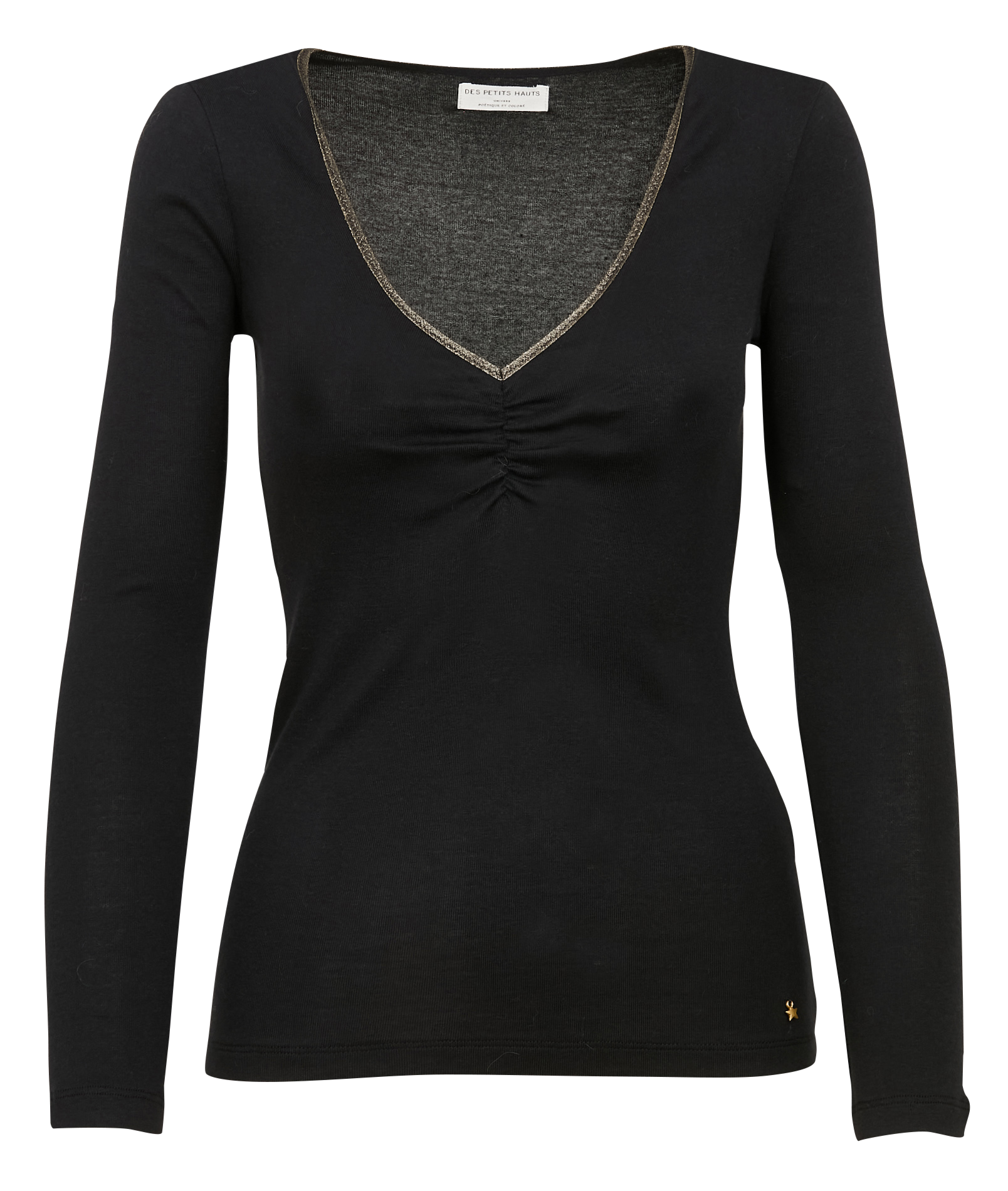 HOANI - Tee-shirt col V| Noir