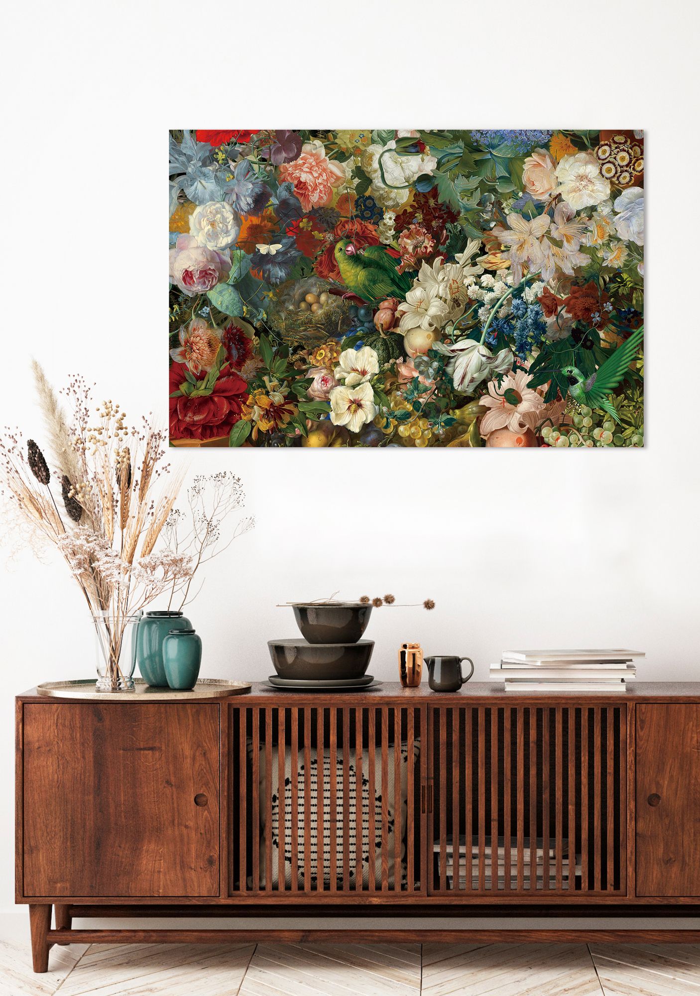 Glasbild NOSTALGISCHE BLUMEN