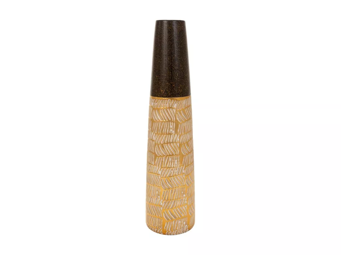 Vase en céramique dorée 15x15x61h