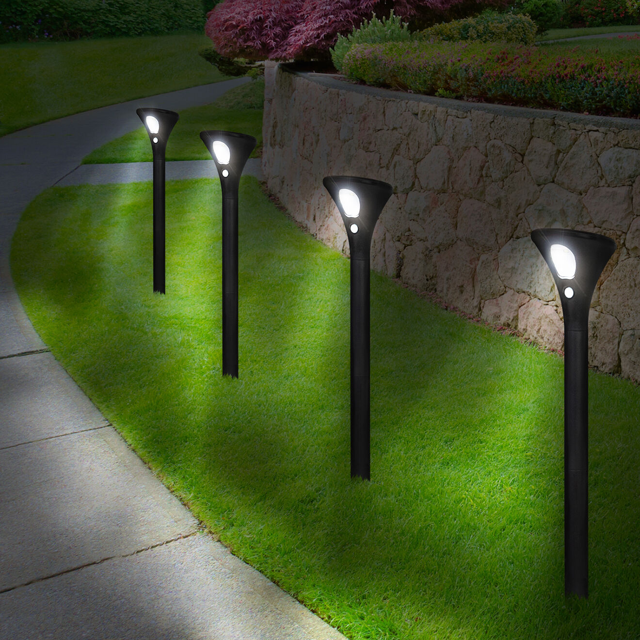 Pratik Garden 2 Bornes solaires 2-en-1 noires
