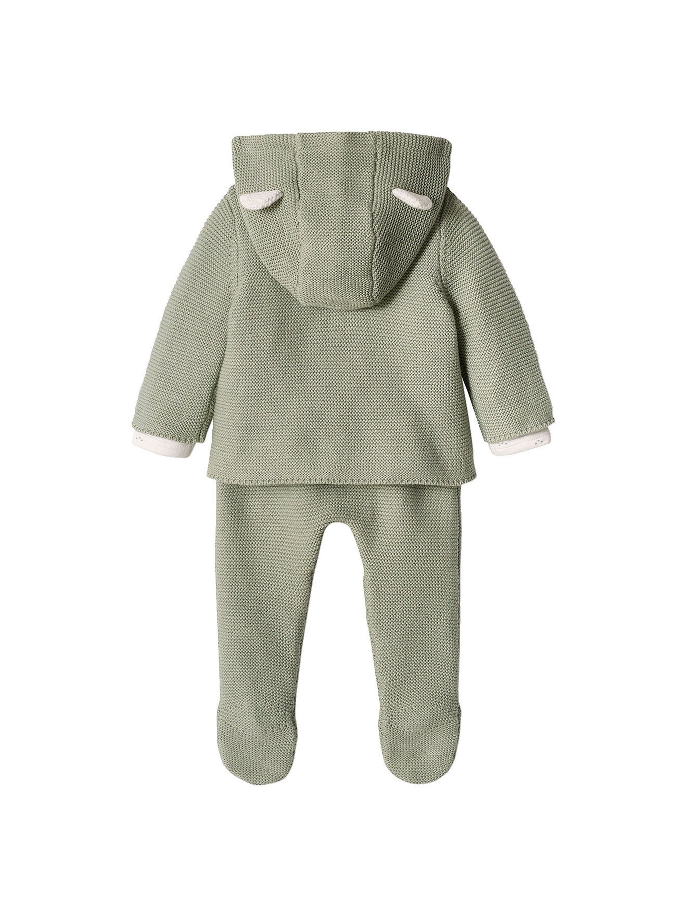 Vertbaudet Neugeborenen-Set: Strickjacke, Hose & Body aqua