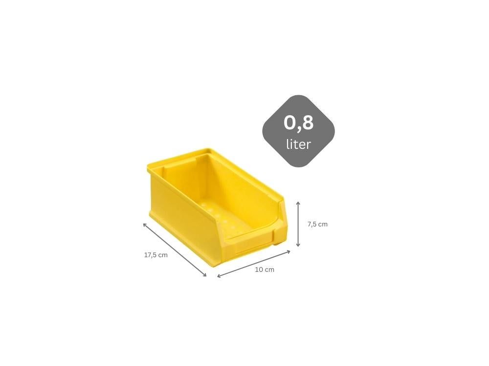 PROREGAL Gele Opbergdoos 2,0 HxBxD 7,5 x 10 x 17,5 cm 0,8 Liter Opbergcontainer Opbergdoos Opbergdoos Assortiment Sorteercontainer
