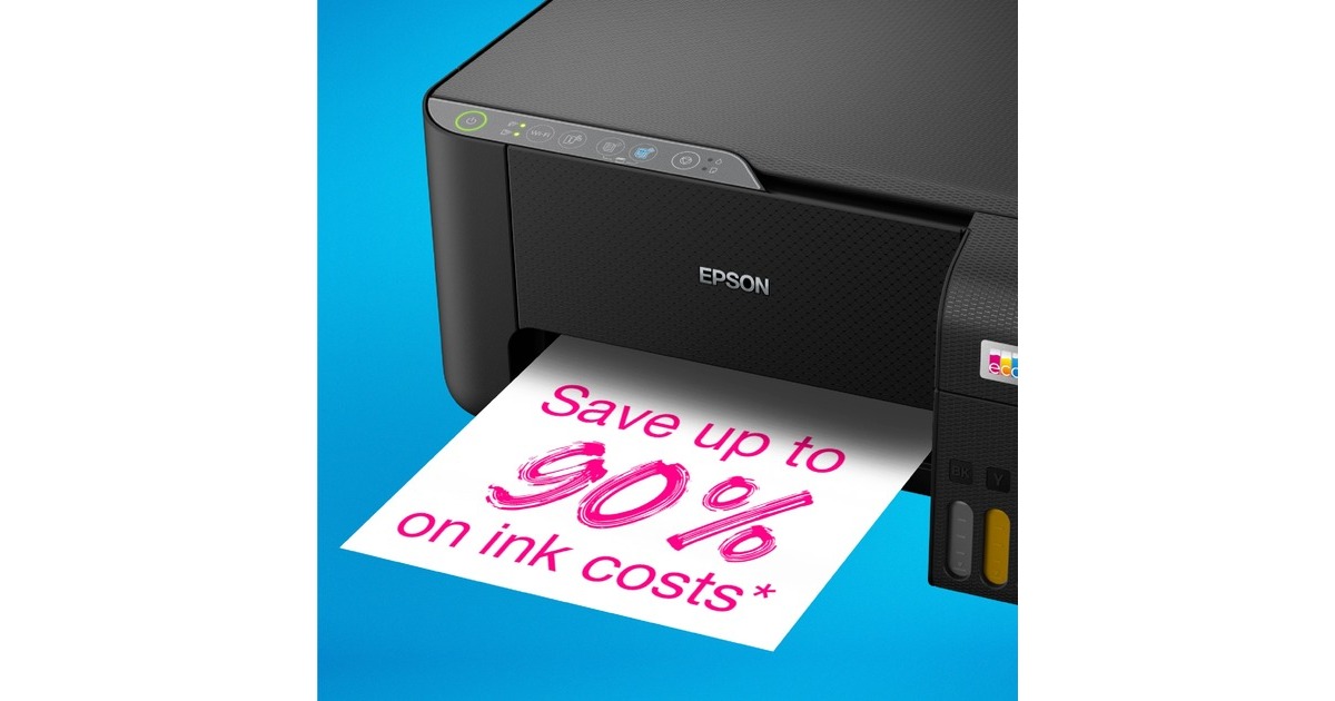 EpsonEcoTank ET-2860 A4 multifunctionele Wi-Fi-printer met inkttank all-in-one inkjetprinter  (Zwart, Scannen, Kopiëren, inclusief tot 3 jaar inkt)
