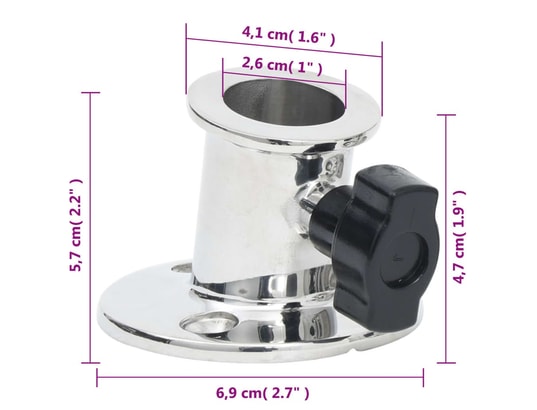 VIDAXL - Base ronde de bimini pour tube de 26 mm 2 pcs inox